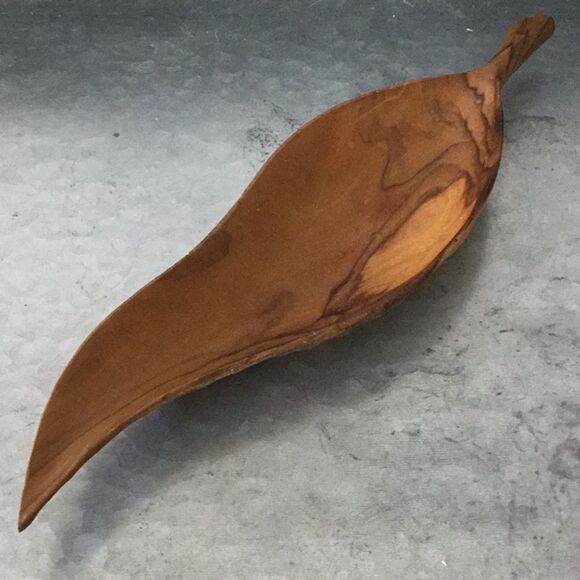 Wooden leaf dish wood natural carved nature simple minimal organization - Picture 3 of 4